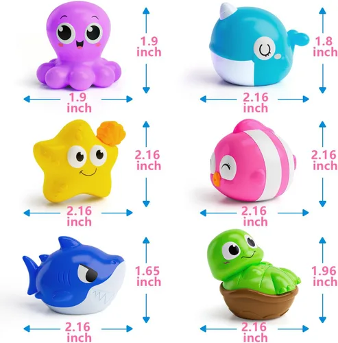 Vista 7 de Juguetes de baño iluminados, juguetes de piscina para niños de 1, 2, 3 años, juguetes de baño activados por agua para niños de 1 a 3 años, juguetes
