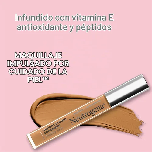 Vista 3 de Neutrogena Corrector de crema iluminadora radiante para piel saludable con péptidos y vitamina E antioxidante, crema corrector perfeccionadora