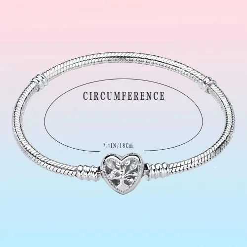 Vista 4 de Pandora Charm Snake Pattern Pulsera de plata de ley 925 con patrón de serpiente, regalo para mujeres y niñas