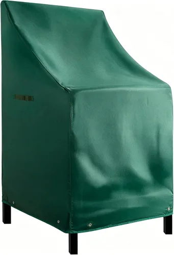 Vista 2 de RosieLily Fundas para sillas de patio con respaldo alto, impermeables, resistentes, apilables, para taburetes de bar al aire libre, fundas