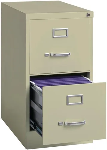 Vista 4 de Pemberly Row Archivador vertical de metal beige con 2 cajones de 28.38 pulgadas, con cerradura, premontado, tamaño carta, para el hogar, la oficina