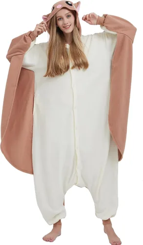 Vista 2 de DELEY Pijama unisex de una pieza para niños, pijamas de animales para Halloween, disfraz de cosplay para mujeres y hombres, ropa de dormir