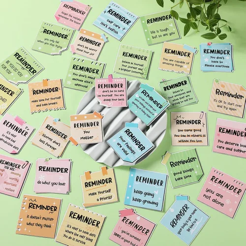 Vista 4 de Copkim 32 imanes bohemios de salud mental para nevera, afirmación positiva, regalos inspiradores para el día de agradecimiento de los empleados