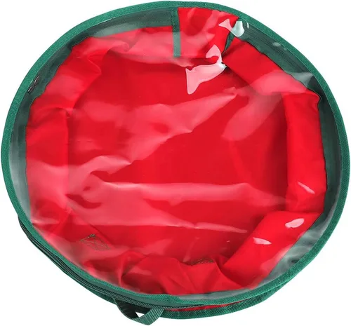 Vista 7 de TREETDOBV Bolsa de almacenamiento para corona, PVC transparente, rectangular, cierre de cremallera, plegable, ligera, 19.7x19.7x5.9 in, guirnalda
