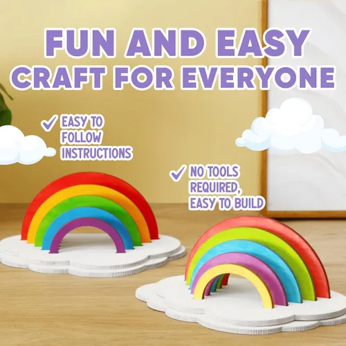 Vista 7 de 9 kits de manualidades de arcoíris para niños, recuerdos de fiesta de Multicolor
