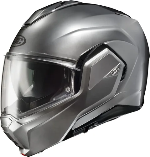 Vista 3 de Casco modular sólido para motocicleta HJC i100 con visor HJ-36 Pinlock, aprobado por DOT (Negro, X-Pequeño)