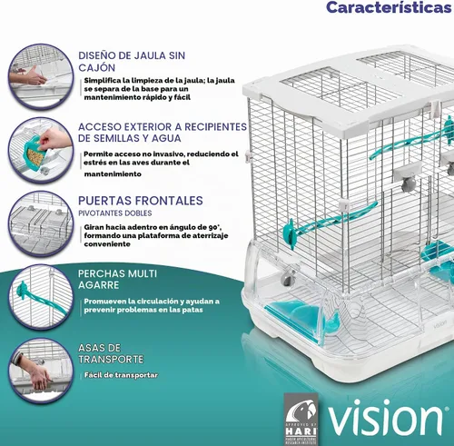 Vista 2 de Jaula para Pájaros Visión Modelo S01 –Pequeñas.