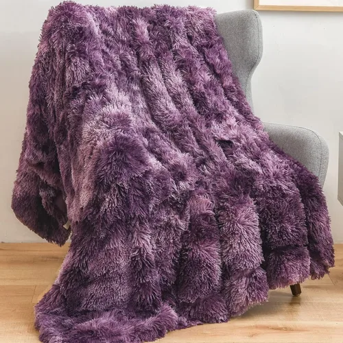 Vista 50 de GONAAP Manta de Tiro Difusa de Piel Sintética Negra Súper Suave Acogedora Felpa Difusa Peluda para Sofá Sillón Cama (Negro, Tiro(50"x60"))