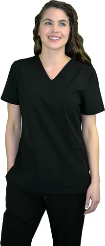 Vista 2 de Green Town Women's Medical Nursing Mock Wrap Scrub Top GT Performance