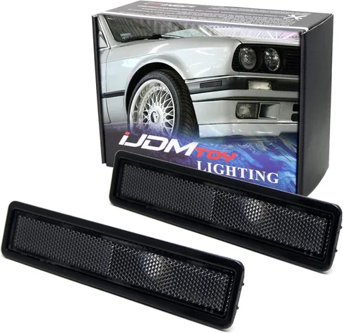 Vista 10 de iJDMTOY OE-Spec - Carcasas de lámpara de marcador lateral de parachoques de lente ámbar compatibles con BMW E30 3 E34 5 Series, etc., reemplaza