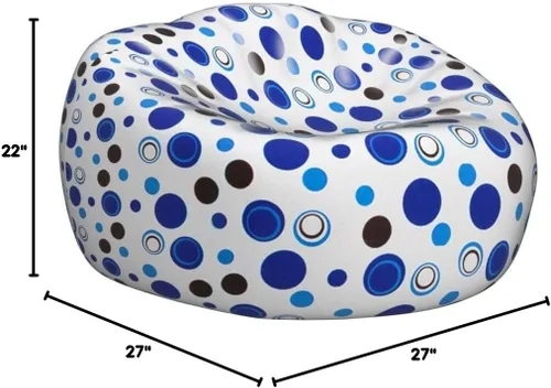 Vista 5 de Posh Creations - Sillón puff para niños, adolescentes y adultos, incluye funda extraíble y lavable a máquina, tamaño mediano de 27 pulgadas, lona