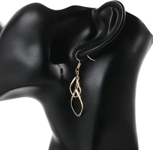 Vista 6 de Fashion Palace Hollow Carved Helix Knot Assorted Dangle Twist Wave Filigree Teardrop Heart Peach Linear Earrings for Women Girls Teen Trendy Jewelry