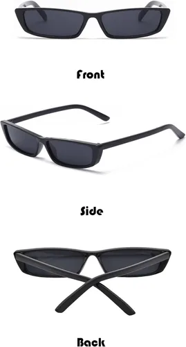 Vista 3 de Gafas de sol rectangulares con montura pequeña, diseño de moda, para mujer