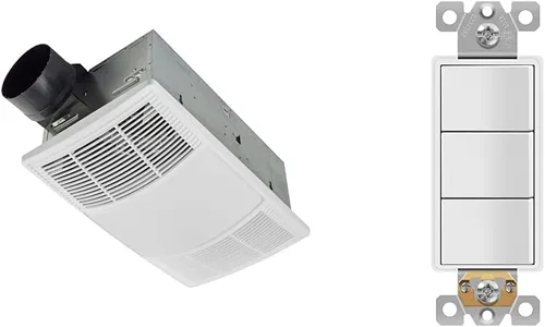 Vista 9 de Broan-NuTone BHFLED80 PowerHeat - Extractor de baño, calentador y combinación de luz LED, interruptor de tres balancines de 80 CFM y P3RW