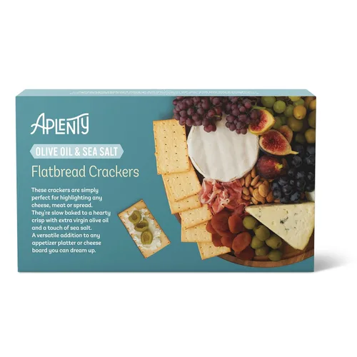 Vista 4 de Aplenty, Galletas de Pan sin Levadura con Aceite de Oliva y Sal Mar, 4.4 oz