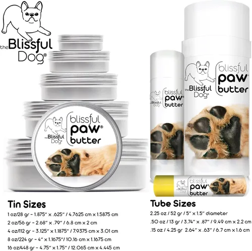 Vista 7 de The Blissful Dog Mantequilla de patas, hidratante para almohadillas secas para patas, suaviza y protege una pata áspera en invierno, bálsamo
