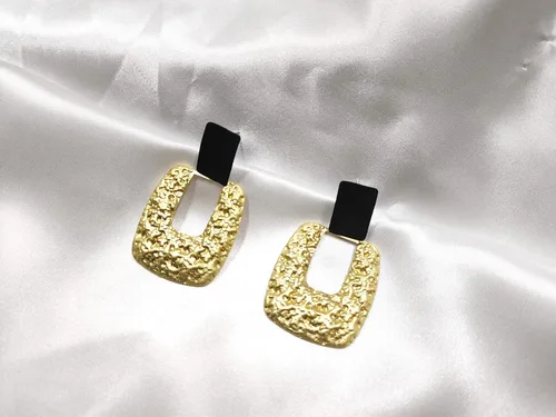 Vista 3 de Aretes largos exagerados con elementos de moda, aguja de plata S925, chapados en oro de 14 quilates, para mujeres y niñas, regalos de San Valentín