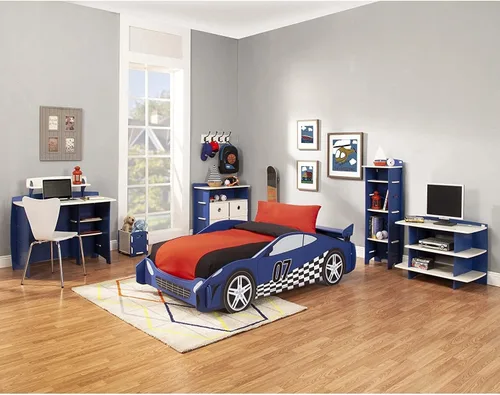 Vista 4 de Legaré Furniture Estantería de 3 niveles para muebles infantiles, organizador de almacenamiento con estantes ajustables para dormitorio de niños
