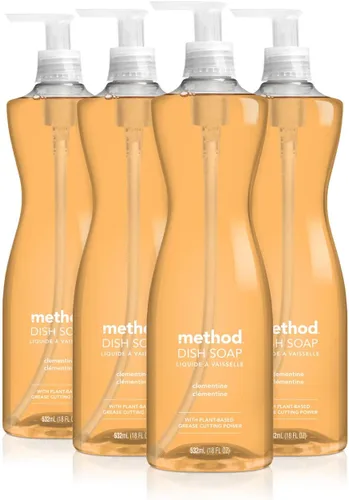 Vista 18 de Method Jabón de gel para platos, aroma a clementina, resistente a la grasa y alimentos pegados, fórmula libre de crueldad, fabricado con plástico