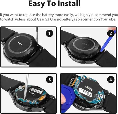Vista 4 de [580mAh] Batería para Samsung Gear S3 Frontier (SM-R760) y Gear S3 Classic, reemplazo de batería de alta capacidad para SM-R770, BR760, R765