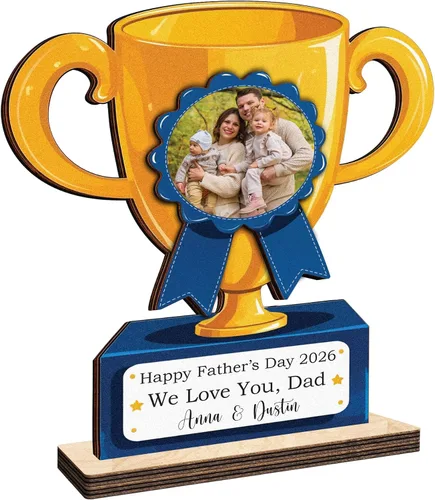 Vista 28 de Regalos personalizados de béisbol con texto en inglés «We Caught the Best Dad», regalos para el Día del Padre de parte del hijo, marco de madera