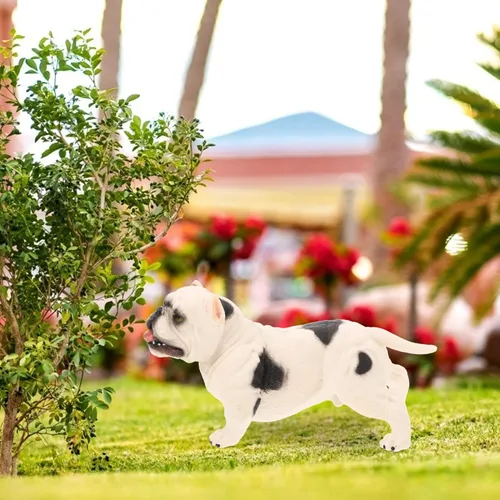 Vista 5 de Toyvian Estatua de perro de resina en miniatura, plata, decoración del hogar, recuerdos de fiesta, fotografía