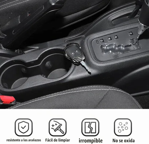 Vista 3 de JeCar - Funda para llavero de aleación de aluminio, accesorios de protección para Jeep Wrangler JK JKU 2008-2017