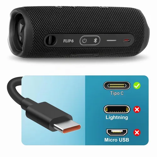 Vista 2 de Cargador rápido USB para JBL Charge 4, Charge 5, JBL Flip 5, Flip 6, JBL Pulse 4, Pulse 5, Clip4, Clip5, JRPOP, auriculares inalámbricos Bluetooth