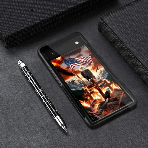 Vista 1141 de Compatible con Google Pixel 4A 5G Mobile Case Creative Acrylic Panel trasero Silicona Protección Grip especialmente diseñado para Google Pixel 4A 5G