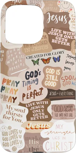 Vista 31 de Funda estética para iPhone 17 con frases positivas con versículos bíblicos cristianos