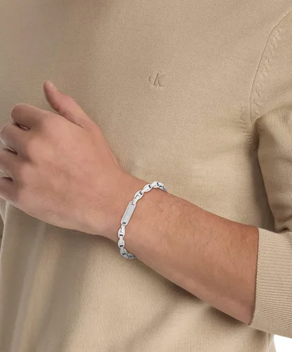 Vista 3 de Calvin Klein Men's Stainless Steel Bold Statement Chain Bracelet with Polished ID Plaque