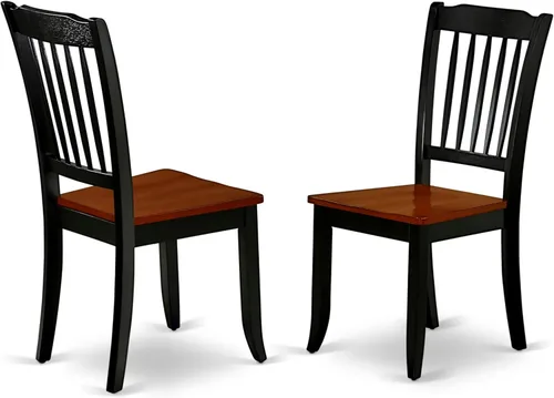 Vista 4 de East West Furniture ANDA3-BCH-W Juego de mesa de comedor de 3 piezas para espacios pequeños contiene una mesa de cocina redonda con pedestal y 2