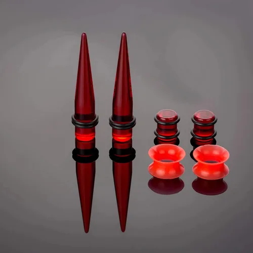 Vista 6 de CABBE KALLO Juego de 50 dilatadores de oreja de silicona, dilatadores y tapones acrílicos 14G-00G, juego de expansores de ojal para mujeres