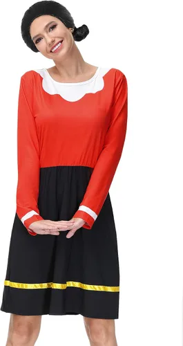Vista 3 de Clarisbelle Disfraz de Halloween para mujer, vestido clásico de manga larga