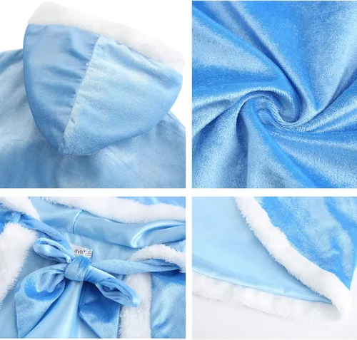 Vista 5 de iTVTi capa de princesa con capucha para niña, disfraz, para Halloween, Navidad, carnaval, cosplay