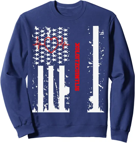 Vista 6 de Perro De Presa Canario Dog Graphic with Vintage USA Flag Sweatshirt
