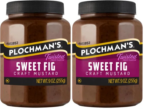 Vista 7 de Plochmans, Mostaza de higo, 9 onzas, edición limitada gourmet para untar en un frasco