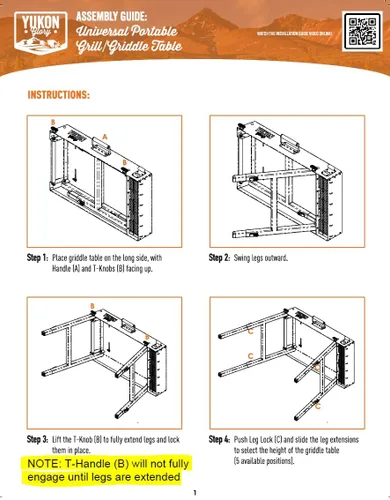 Vista 13 de Yukon Glory Mesa plegable para parrilla y soporte de parrilla Blackstone