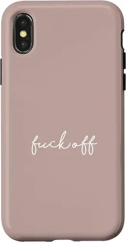 Vista 5 de Funda para iPhone 16 Pink Taupe Fuck Off Divertida manuscrita a mano con refranes sarcásticos groseros