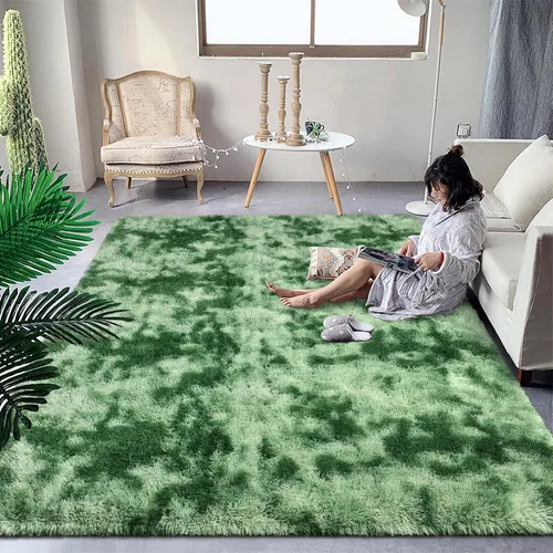 Vista 22 de DweIke Alfombras de pasillo beige esponjosas para dormitorio, 2 x 6 pies, alfombra larga de felpa suave para niñas y niños, antideslizante y lavable