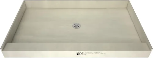 Vista 5 de Tile Redi P3248C-RB32-KIT Plato de Ducha y Banco con Desagüe Central - Base de Ducha de Bordillo Único, Banco, Desagüe de PVC de 2" y Placa