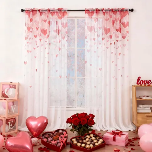 Vista 22 de youleyar Cortinas traslúcidas florales para sala de estar, 2 paneles de 54 pulgadas de largo, cortinas semitransparentes blancas con estampado