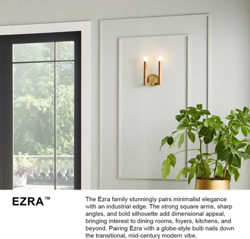 Vista 4 de Hinkley Ezra 45042BX - Aplique de pared con dos luces, forma única, brazos cuadrados fuertes, óxido negro