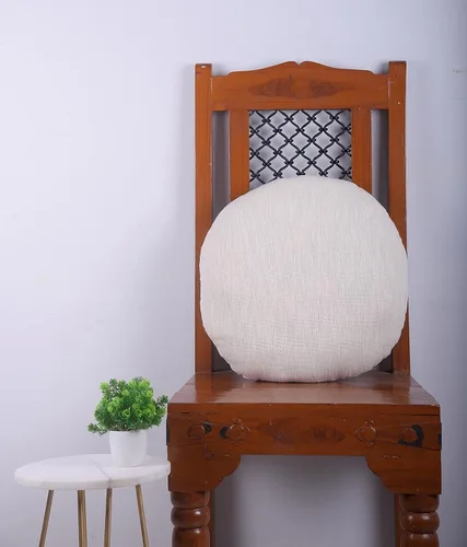 Vista 8 de Trade Star Funda de almohada india de 18 pulgadas, 100% algodón, redonda, estilo campestre, para sofá, decoración moderna para sala de estar