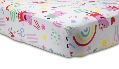 Vista 5 de Peppa Pig Be Nice & Kind - Juego de ropa de cama infantil de 4 piezas, incluye edredón, juego de sábanas, sábana bajera y sábana superior + funda