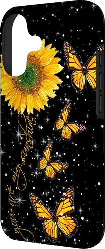 Vista 2 de You are My Sunshine Vintage Sunflower and Monarch Butterfly Case for iPhone 17