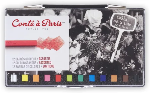 Vista 10 de Conté à Paris Juego de crayones de dibujo con 12 colores surtidos