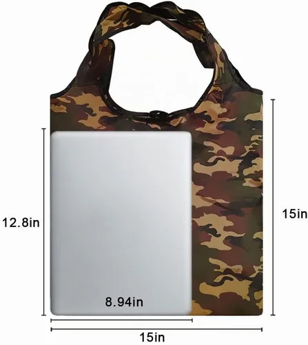 Vista 6 de Aricsen Bolsas de compras reutilizables de camuflaje de 15 x 4.5 x 15