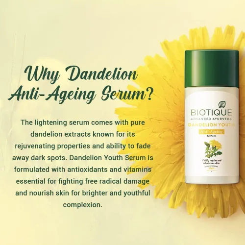 Vista 5 de Biotique Bio Dandelion Visibly Ageless Serum Para Todo Tipo de Piel, 1.4 fl oz