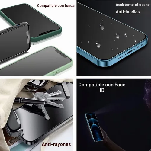 Vista 4 de Paquete de 2 protectores de pantalla de privacidad mate compatibles con iPhone 12 Pro Max de 6.7 pulgadas, antirreflejos, antiespía, resistente a